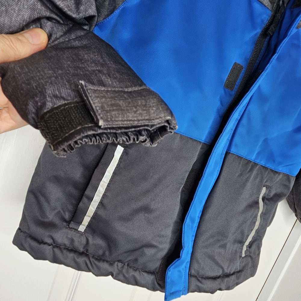 George Boys Blue Grey Hooded Winter Coat Fleece Lined Cozy Size 3T - Picture 10 of 15